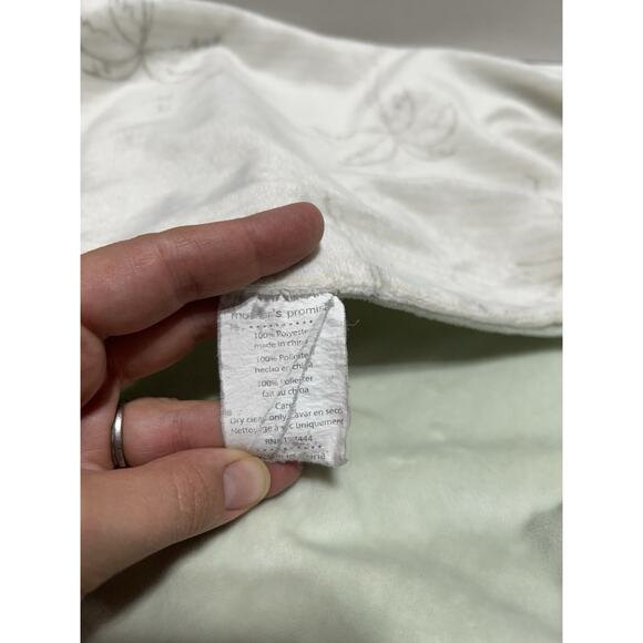 Mother’s Promise Palm Tree Green Beige Striped Baby Blanket - Picture 2 of 5